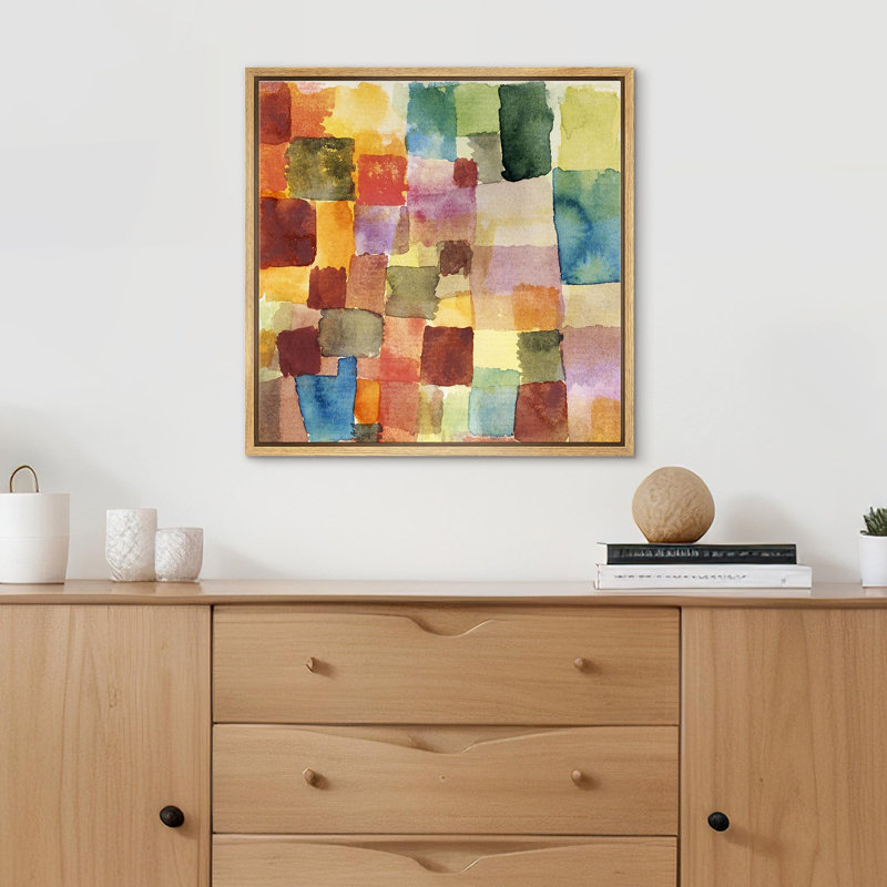 Watercolor Abstract Squares, reproduction d'art sur toile, Naturel, H 24 po x l 24 po