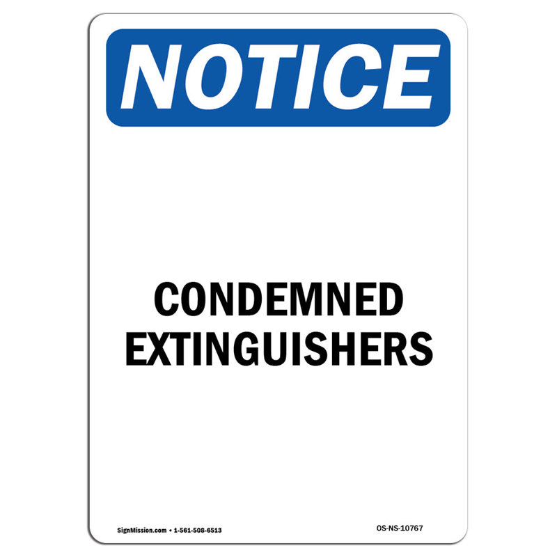 Condemned Extinguishers Sign