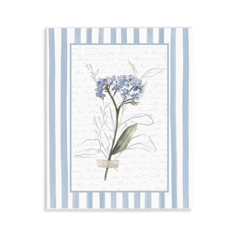 «Striped Cottage Herb S Croquis», plaque murale avec lettres et lignes