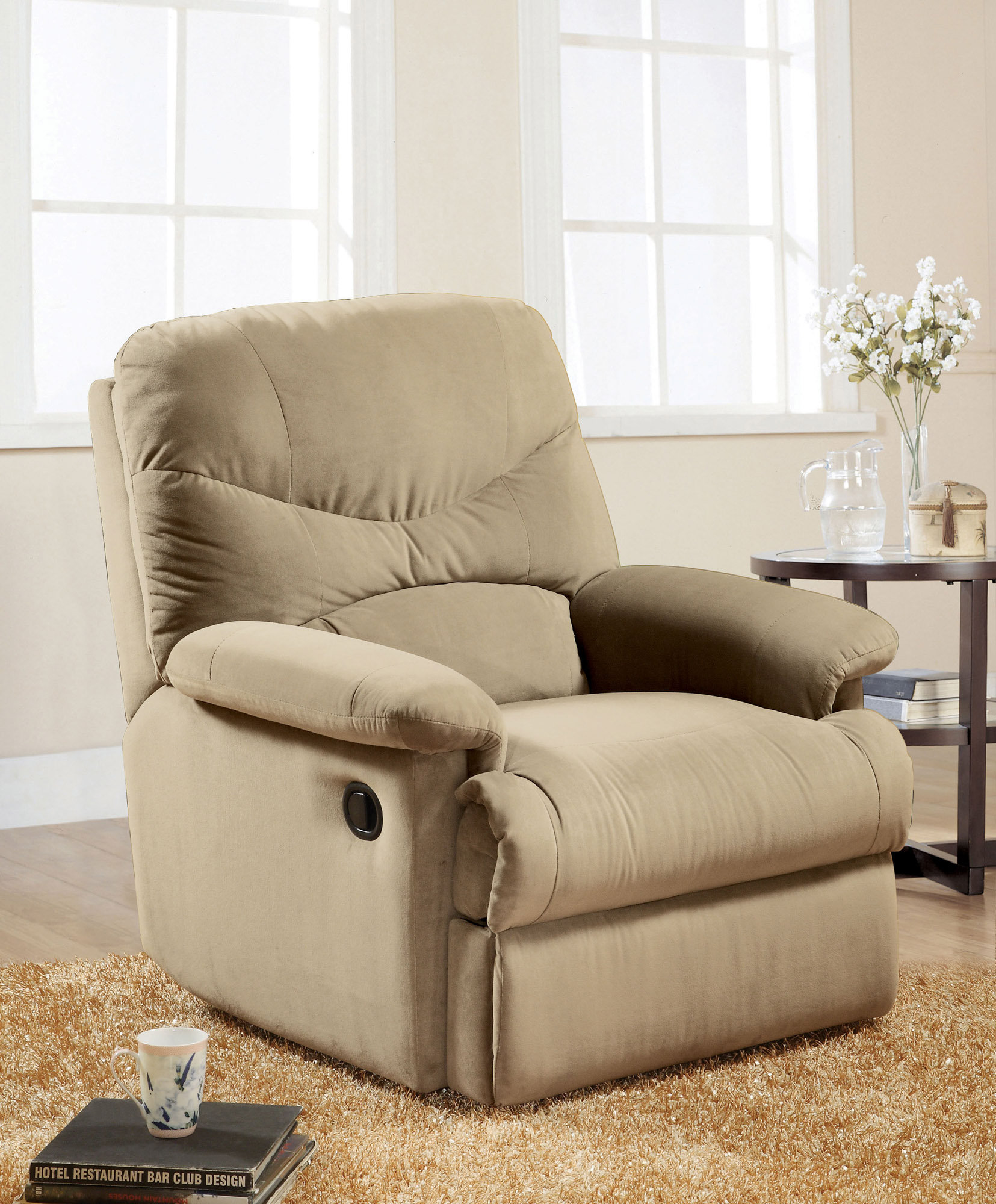 Latitude Run® Modern Living Room Upholstered Recliner Chair with Thick Seat  Cushion and Backrest