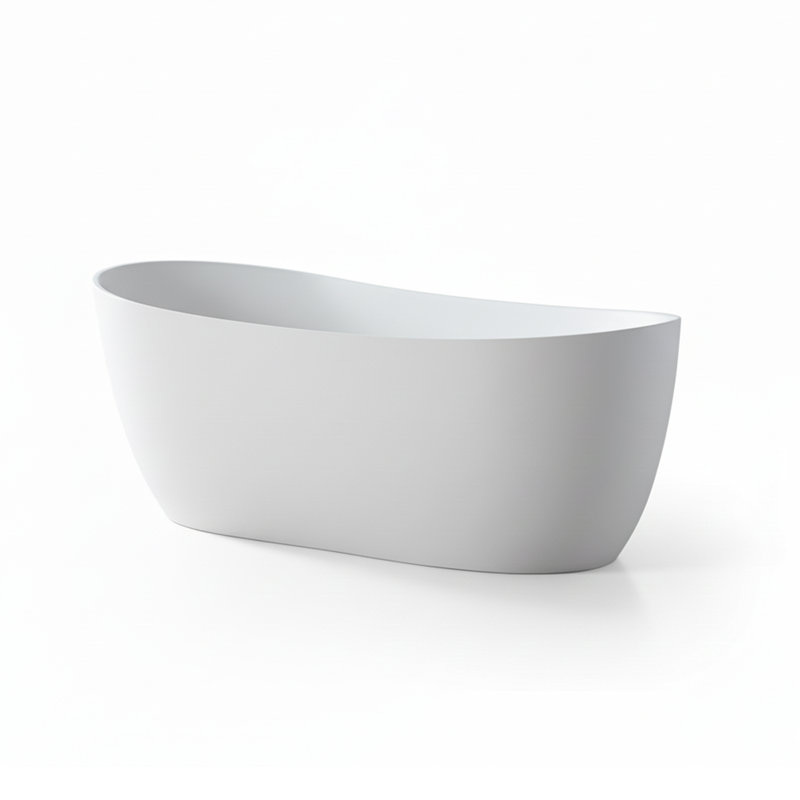 CASAINC 63"x 31.5" Freestanding Solid Surface Soaking Bathtub