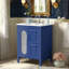Meuble-lavabo 24 po avec lavabo en céramique, structure en bois massif, tablette réglable et 2 tiroirs-61756872