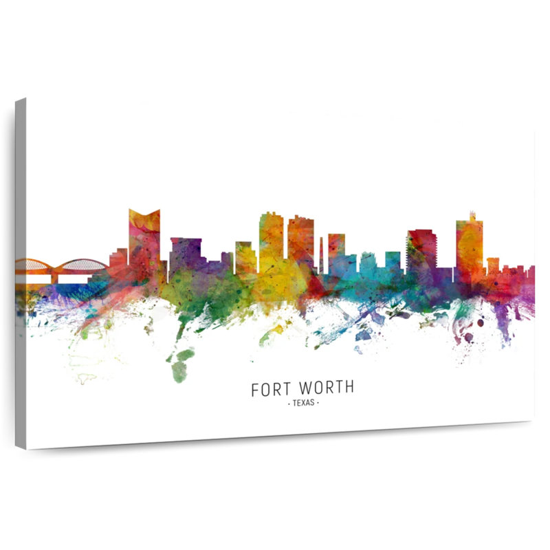 Fort Worth Texas Skyline I, 32" H x 48" W