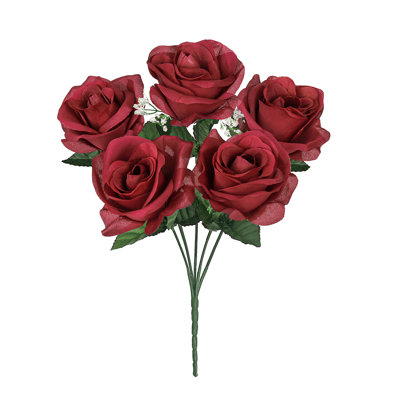 Artificial Open Rose Flower Bush