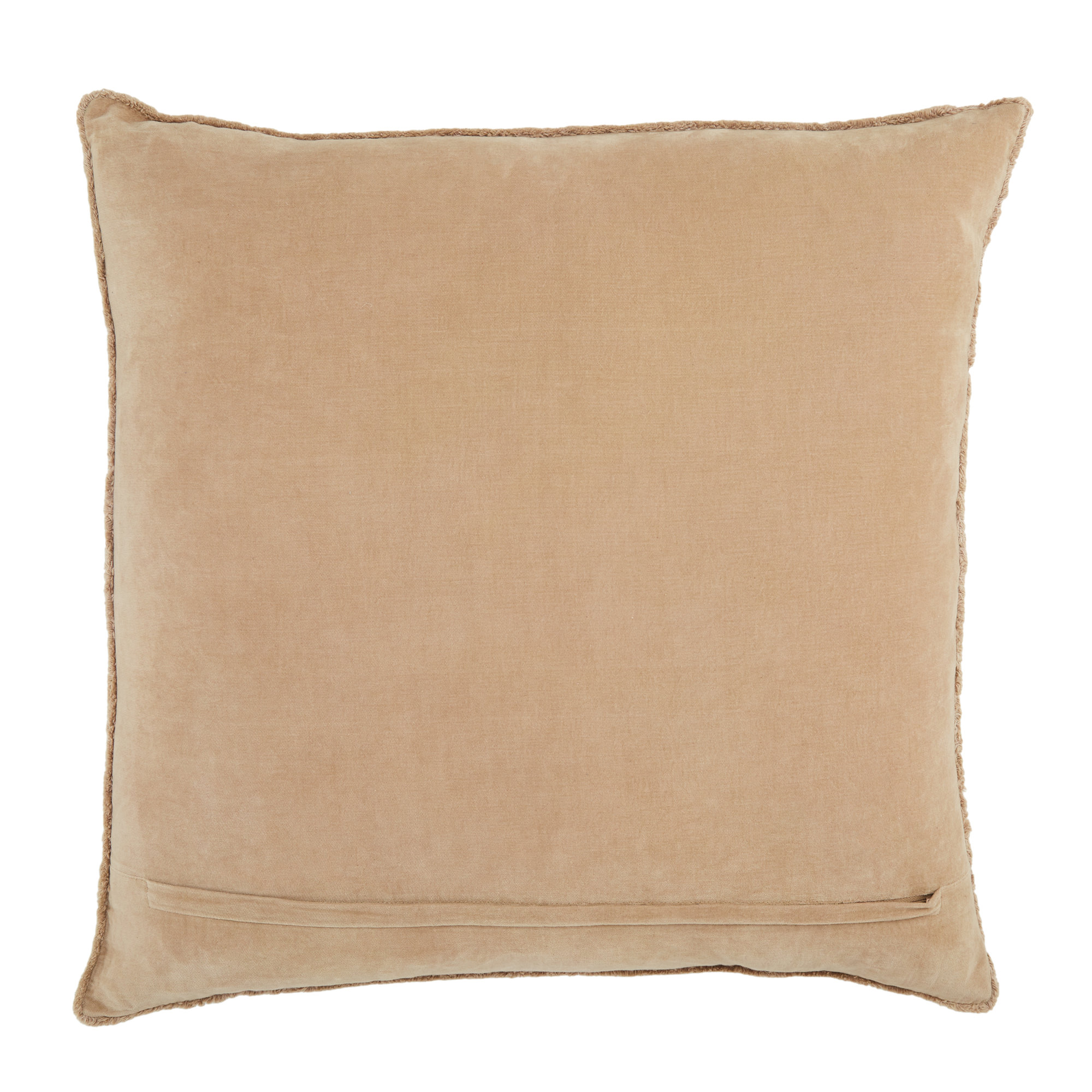 Kam Fringed Cotton Throw Pillow, Tan, Polyester/Polyfill