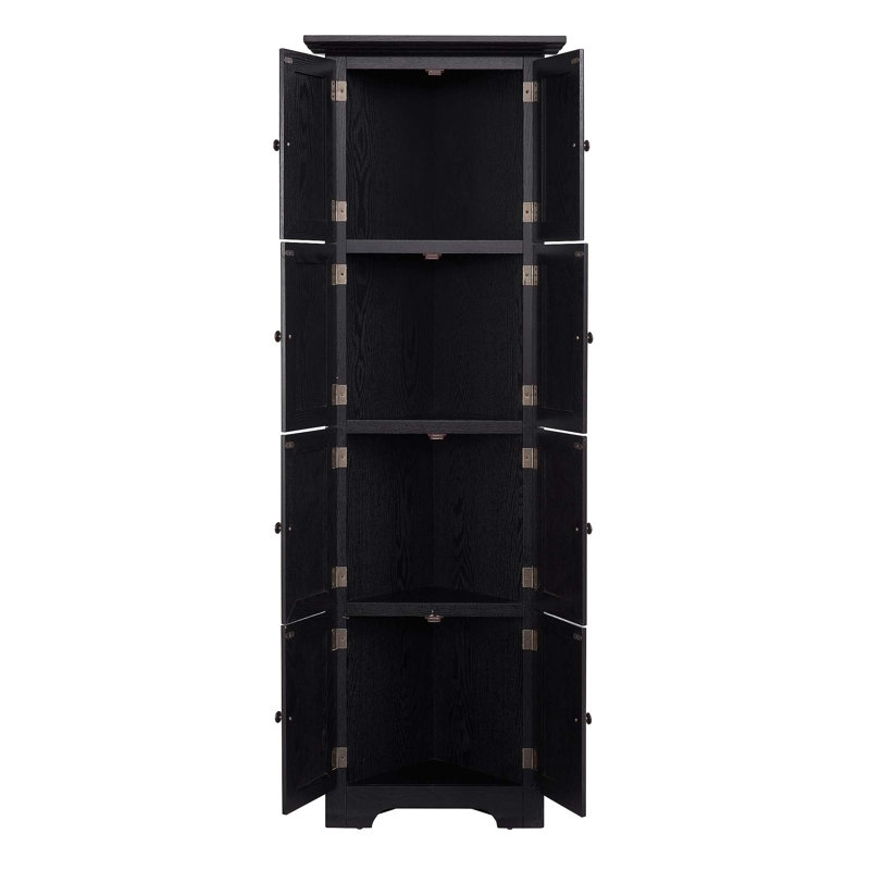 Armoire de rangement d'angle avec tablettes, idéale pour la salle de bain, le salon et l'organisation de la cuisine