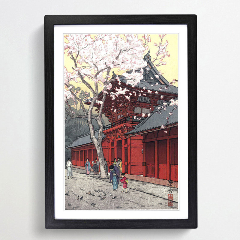 Hie Shrine by Toshi Yoshida - Picture Frame Painting Print, 48cm H x 36cm W x 2cm D, Black Framed