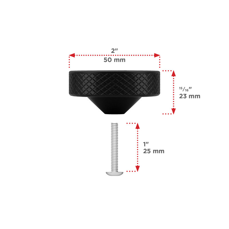Oversized 2" Length Circle Knob