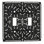 DOUBLE TOGGLE SWITCH PLATE COVER; CLEAR DECORATED WITH SWAROVSKI CRYSTALS; IN SATIN GOLD