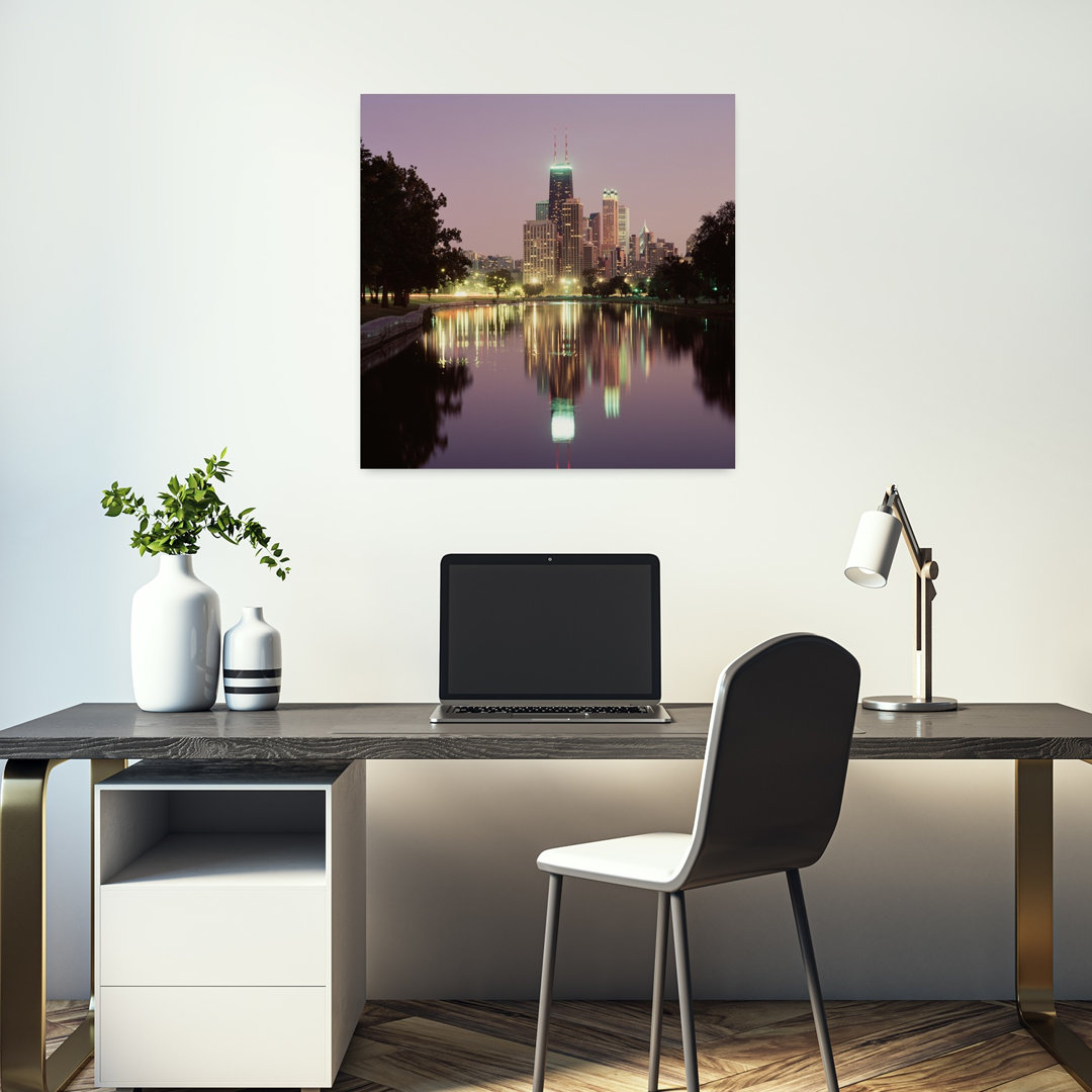 Chicago Il Colorful Abstract Contemporary Architecture City Wall Art Print