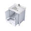 30 po Large meuble-lavabo blanc avec robinet, fermeture en douceur du tiroir et de l'armoire-978402243