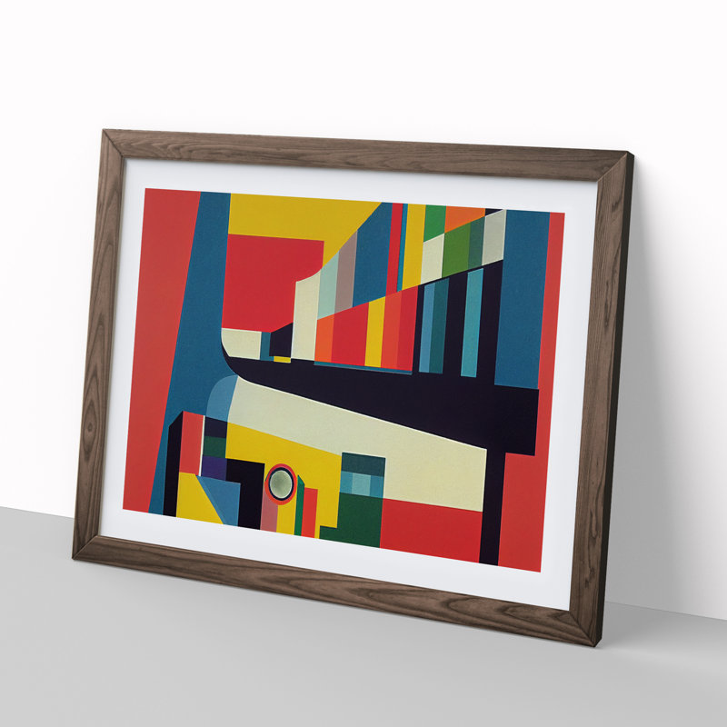 Sublime Modern Abstract Art - Single Picture Frame Print, 46cm H x 64cm W x 2cm D, Walnut Framed