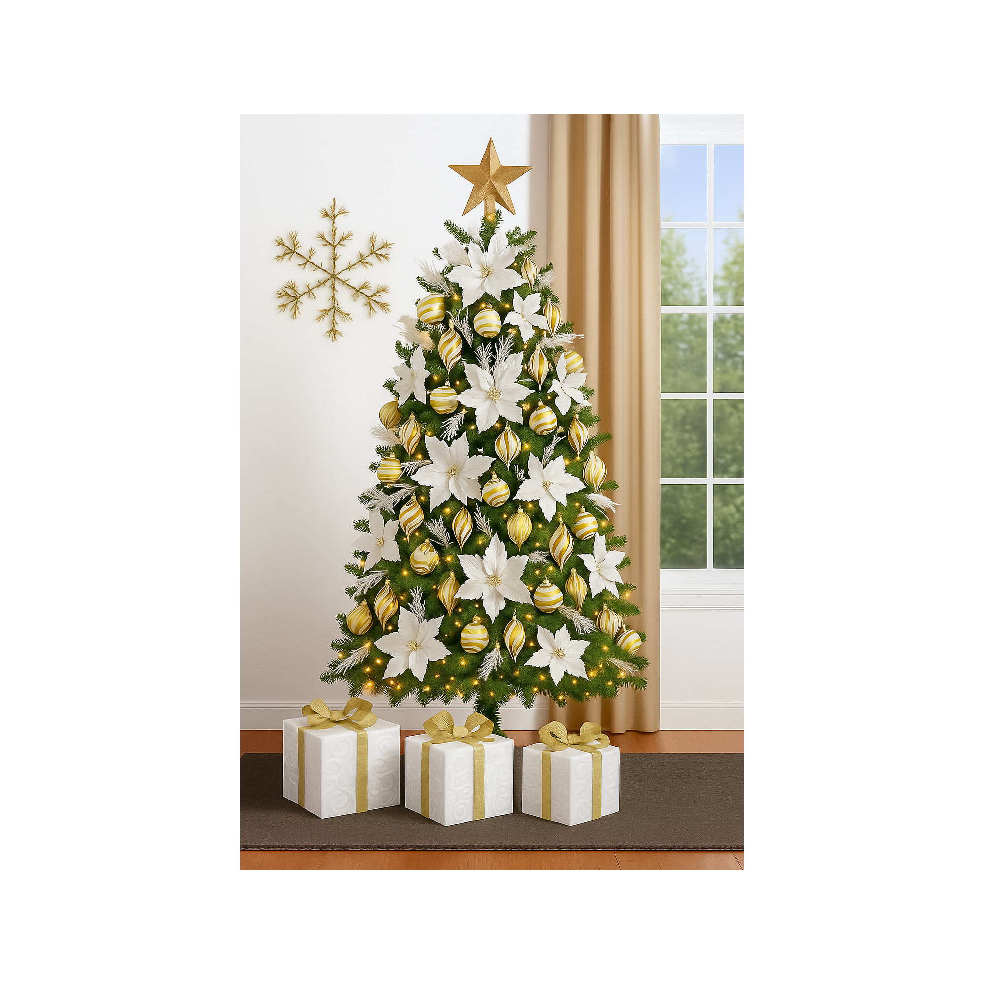 Silver Star Tree Topper, Gold