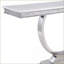 Table basse blanche en faux marbre avec structure en acier inoxydable - peu encombrante et facile à assembler pour le salon
