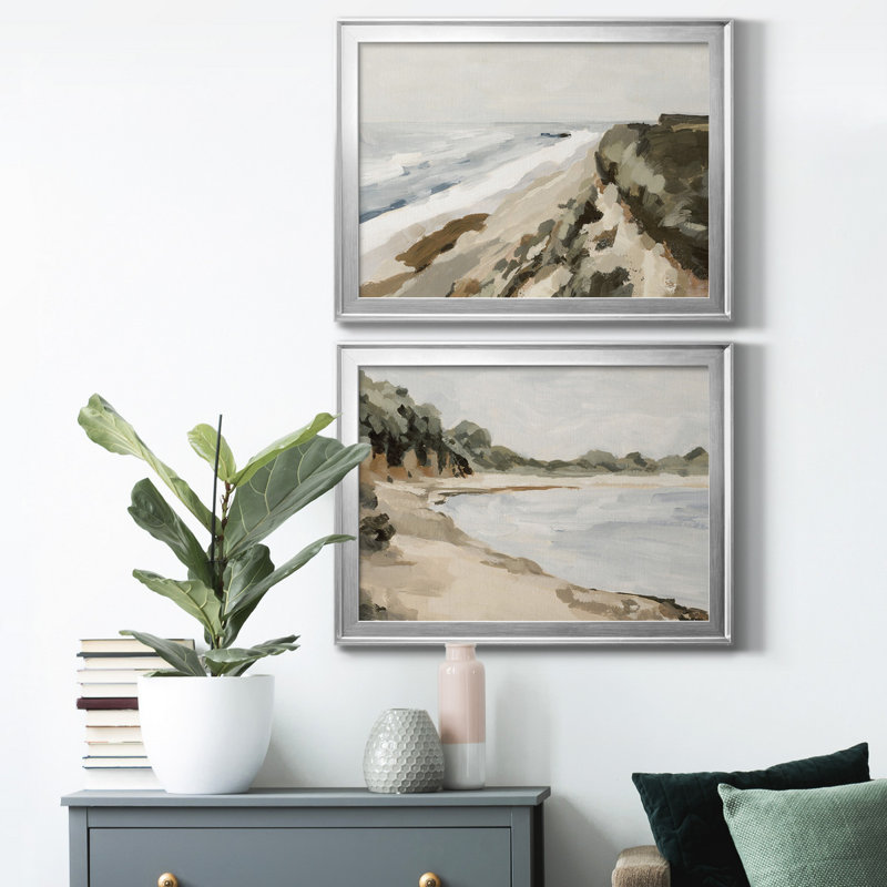 Bluff Bay I - ensemble de 2 reproductions de cadres photo, H 36,5 po x l 53 po x P 1 po, Chrome