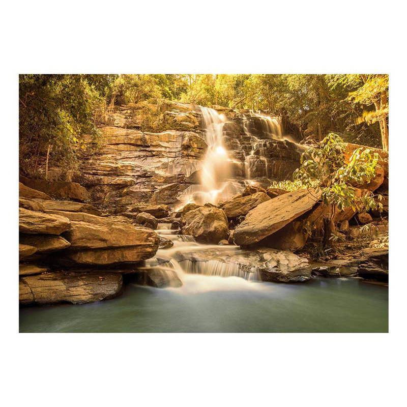 Paysage mural Delanea - Cascade ensoleillée, L 68 po x l 98 po