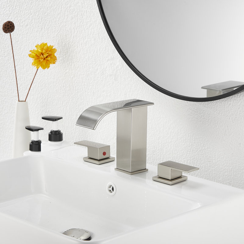 2-handle Bathroom Faucet with Drain Assembly, Brushed Nickel