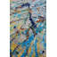 Collucci Abstract Area Rug in Gray/Turqouise/Silver/Beige-1017183171