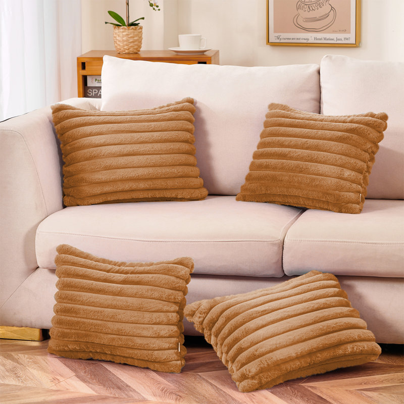 Coussin , Housse de coussin seulement - sans coussin, Brun