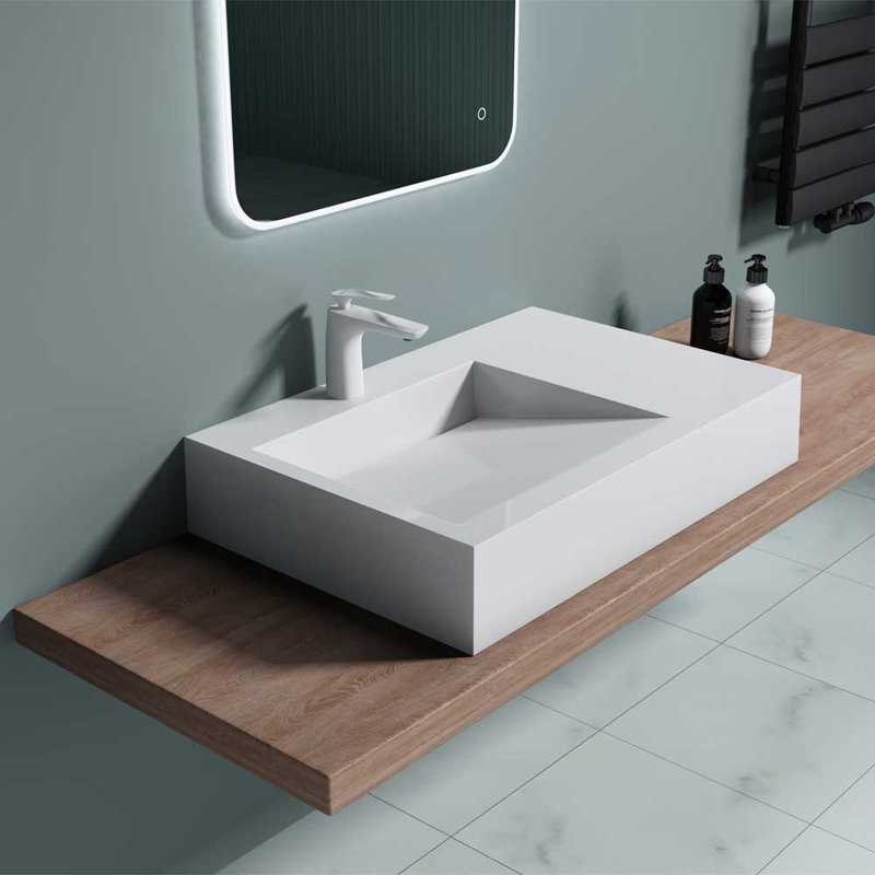 Durovin Bathrooms 500mm L x 750mm W Natural Engineered Stone Rectangular Sink