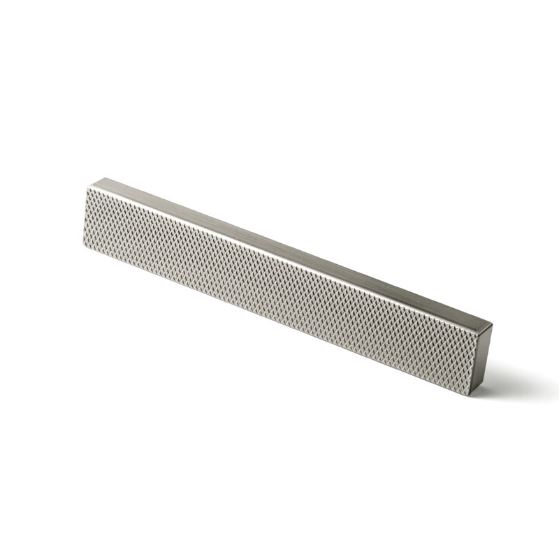 Diamant - Poignée d'armoire longue à motifs, 3", Nickel satiné