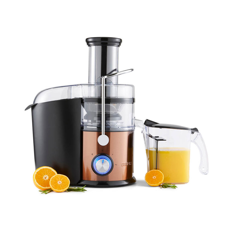 GEEPAS Juice Extractor, Centrifugal Juicer Machine - Whole Fruit & Vegetable Juicer - Stainless Steel Body & Extra Filter Basket - 75MM Wide Mouth with 2 Speed & Pulse Function - 2 Year Warranty, 800W