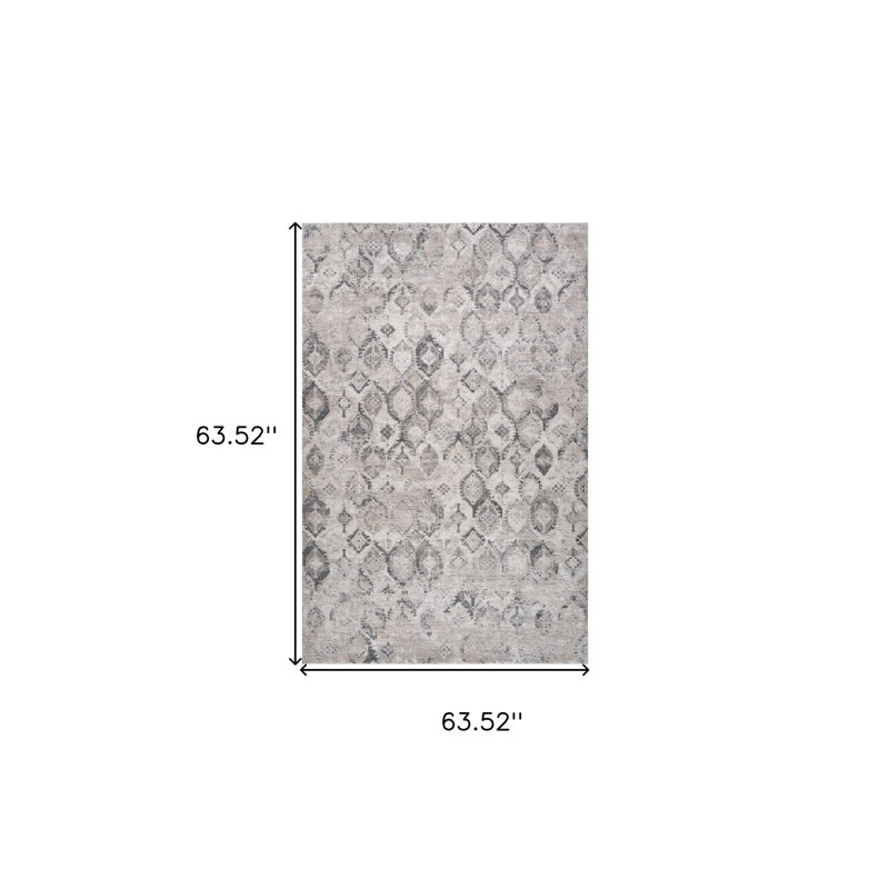 Tapis abstrait délavé beige et gris 5 pi x 8 pi