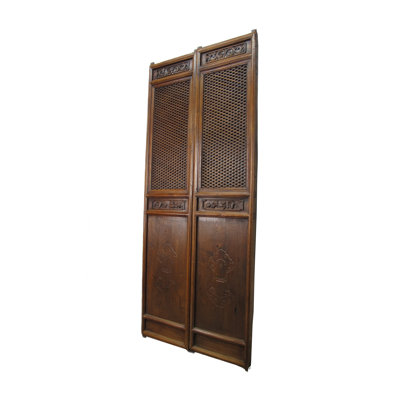Porte moustiquaire pivotante en bois teinté asiatique