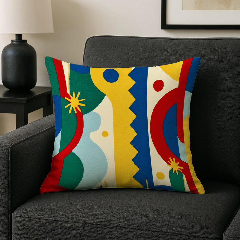 Wacky Stripe Indoor And Outdoor Pillow, Square 18"