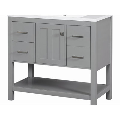 18.00'' Single Bathroom Vanity with Ceramic Top