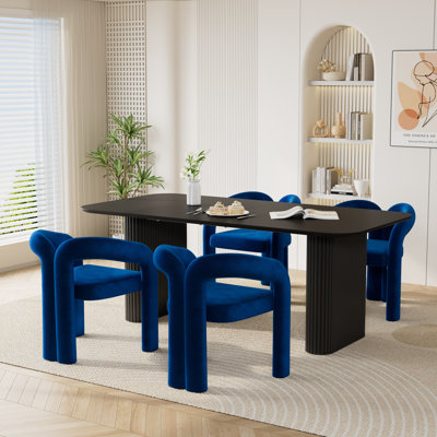 Double Pedestal Dining Set with Chairs