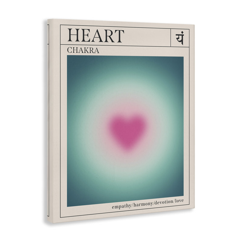 Art mural sur toile Heart Chakra Meditation, design par Wild Apple Portfolio, H 30 po x l 24 po