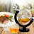 Globe  Whiskey Decanter And 2 Cups Set With Wood Base