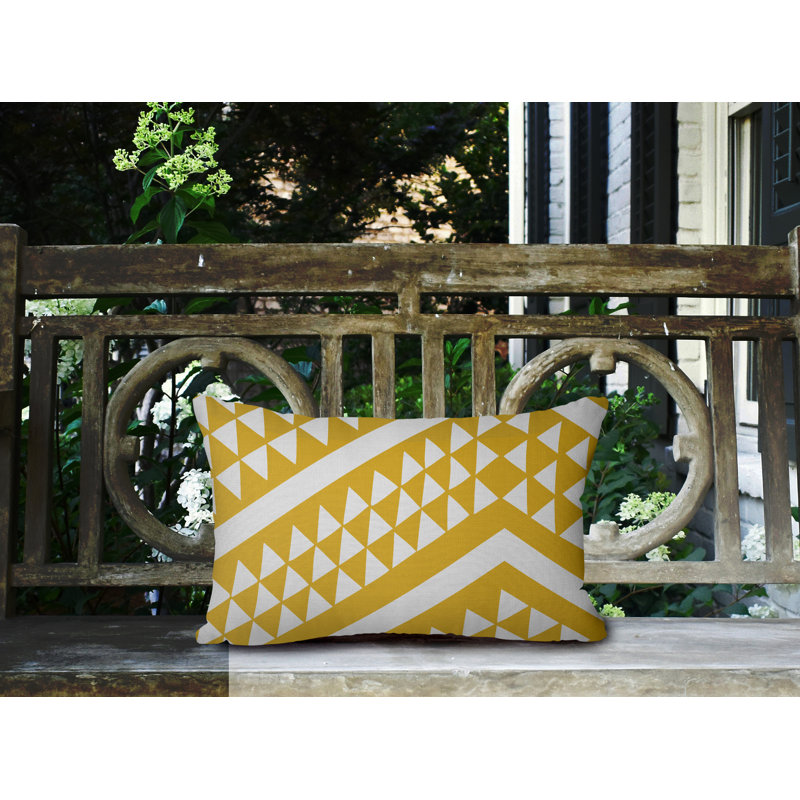 Housse de coussin d'extérieur carré et insert, Jaune, 15 po x 15 po