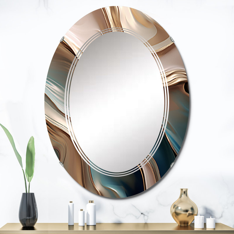 Uleena - Miroir mural moderne ovale, 36 po x 24 po