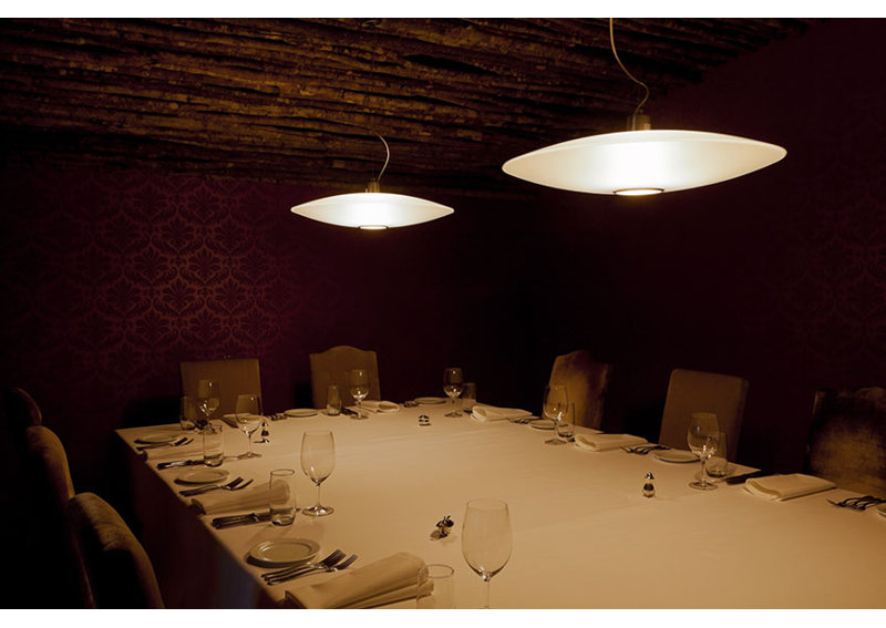 1 - Light Chrome Geometric Pendant, Opal White, 200cm H x 63cm W x 63cm D