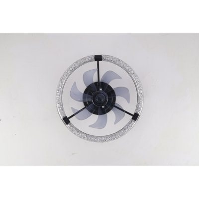 Ventilateurs de plafond de 20 po avec ensemble, source de lumière DEL et télécommande, ventilateur DEL encastré moderne à intensité variable 3000-6500K, 6 vitesses, moteur à courant continu silencieux pour le salon, la chambre à coucher, la cuisine - noir mat