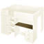 Beige Full Size Loft Bed With Storage, Drawers And Desk - Structure Wood Size Integrated Wardrobe, Storage Shelves, & In