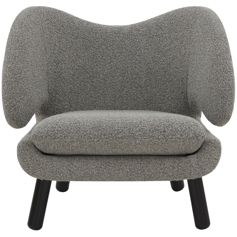 Felicia Contemporary Accent Armchair, Light Gray, Black