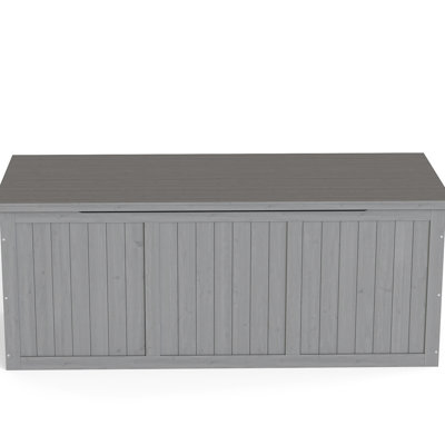 112 Gallon Outdoor Deck Box For Patio, Poolside, Or Garden - Stylish Solid Wood Storage With Dual-Purpose Seat And Table Regions Patio Furniture Cushions, Pool Accessories, Tools , Low Maintenance,