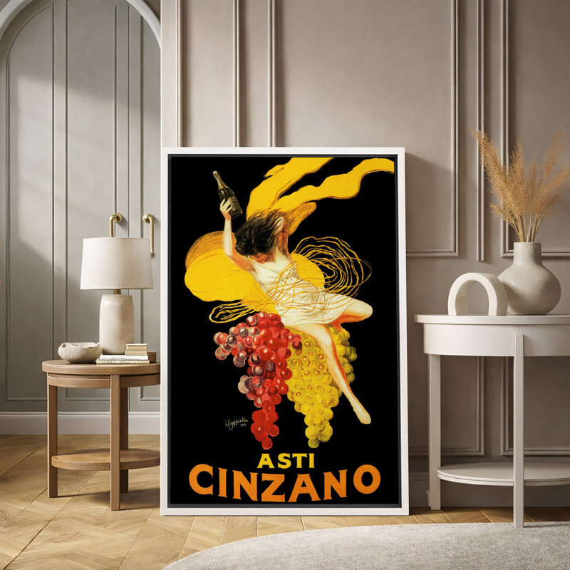 «Vintage Asti Cinzano Wine», affiche, publicité rétro italienne, impression sur toile encadrée, impression sur toile