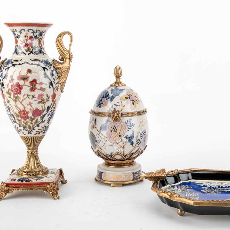 Porcelain Egg Shaped Hinged Box