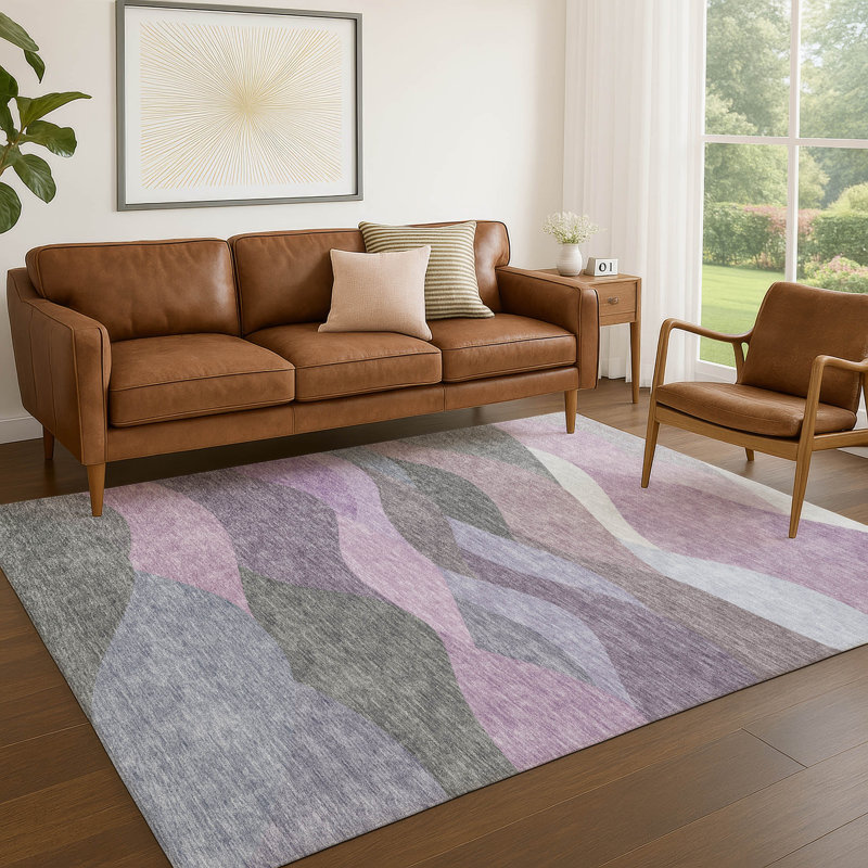 Tapis côtier intérieur / extérieur lavable à la machine ACN2378 Jozwiak, Rectangle 2 pi 6 po x 3 pi 10 po