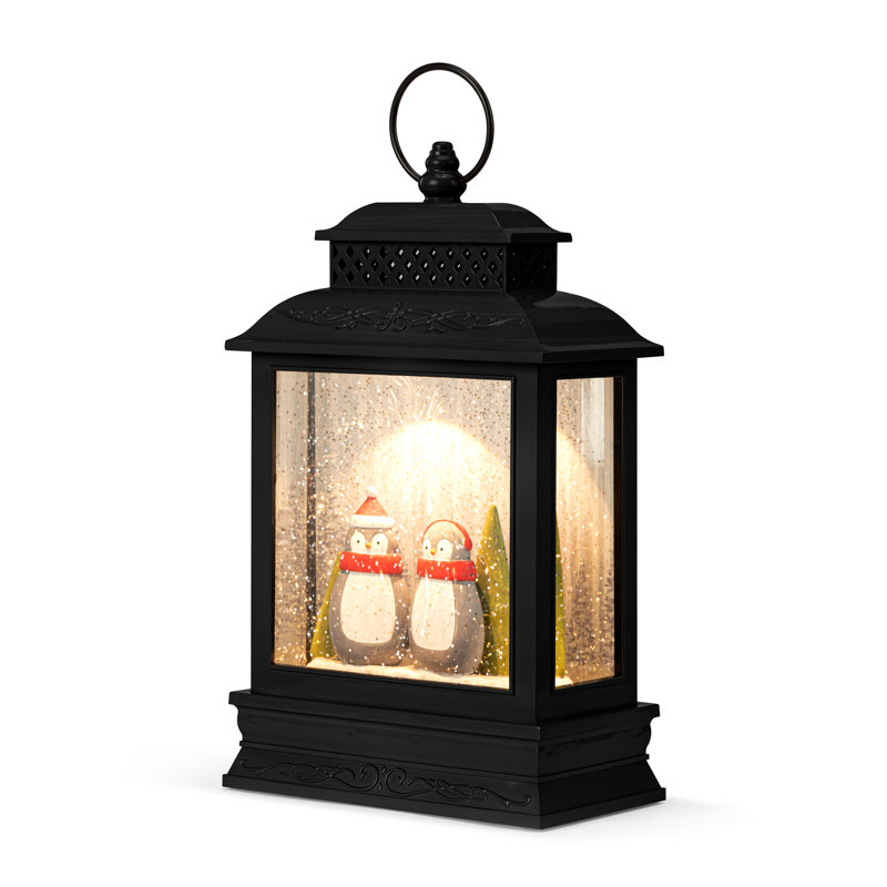 Lit Musical Penguin Pair Lantern - 6.5X10in