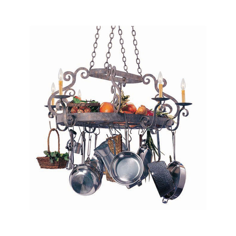 Neo Handcrafted Hanging Pot Rack, Copper Rust Premium