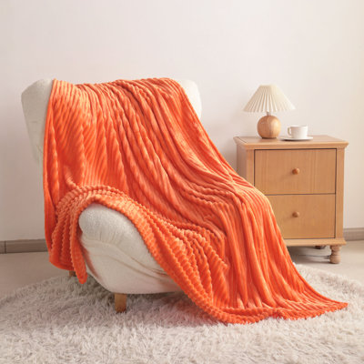 Couverture en flanelle ultra douce, couverture légère et chaleureuse toutes saisons, motif rayé classique pour canapé, canapé et lit