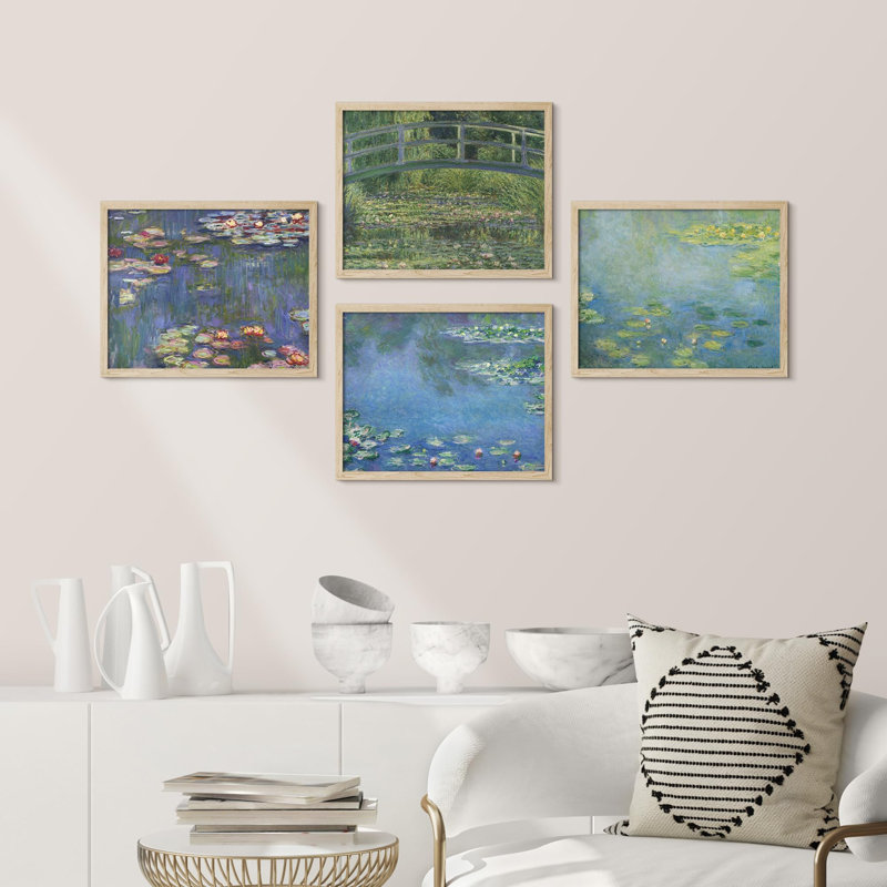 Claude Monet, nénuphar, paysages, nature sauvage, illustrations, décor, campagne, rétro, Naturel, H 8 po x l 10 po
