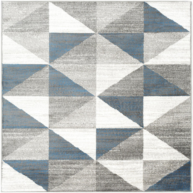 Lambdin Geometric Indoor Rug, Square 5'3"