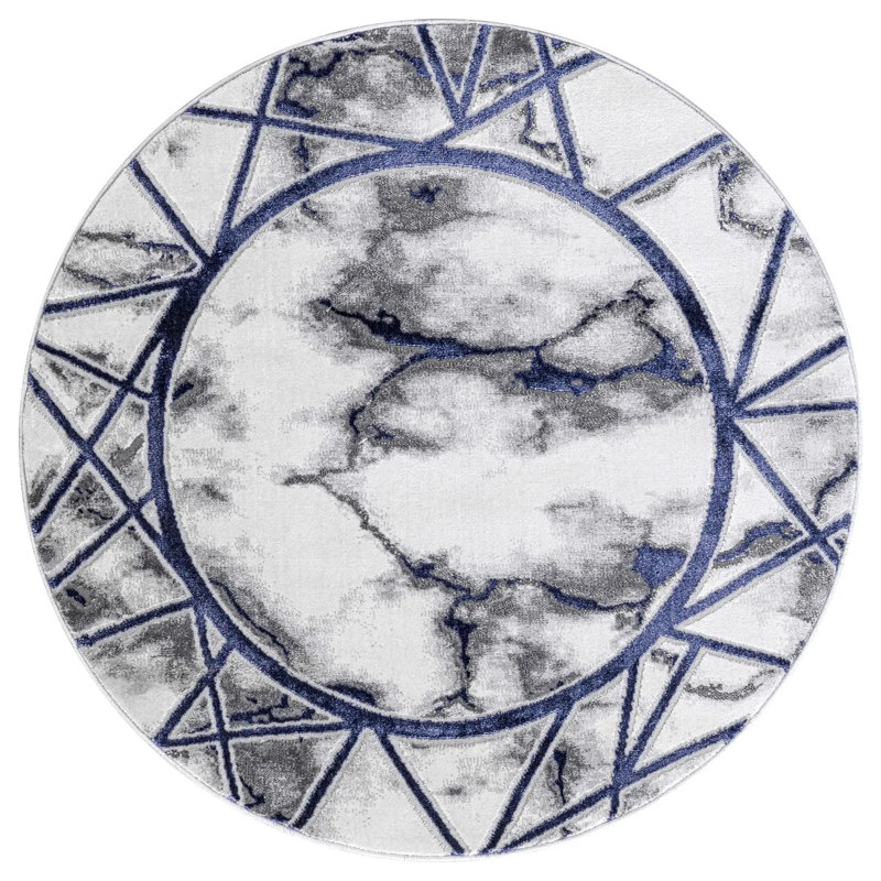 Geometric Area Rug, Round 120 cm