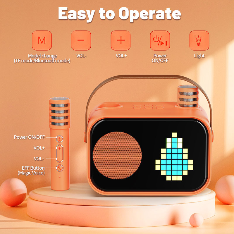 Mini Karaoke Machine Bluetooth Speaker Home Party Singing Machine For Birthdays/xmas  Gift Portable And Lightweight  Audio Support Tf/usb Connected